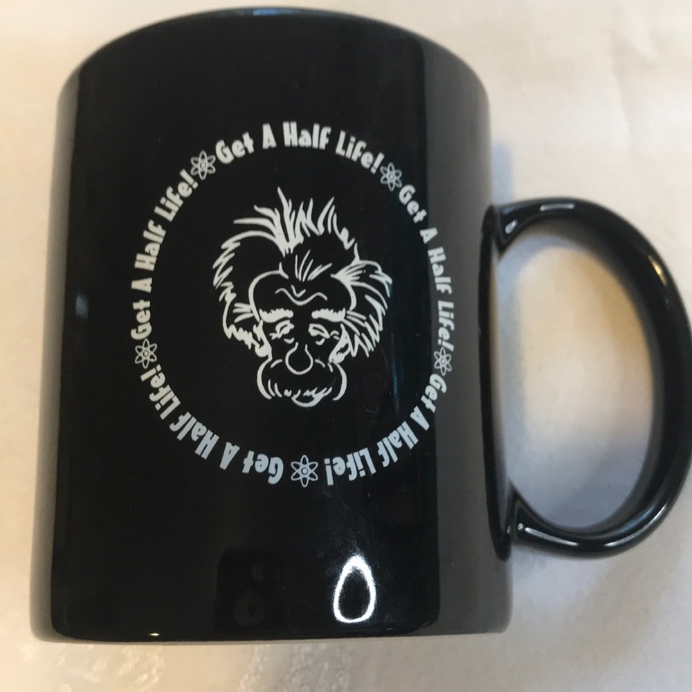 Albert Einstein Says "Get a Half Life" Museum Mug